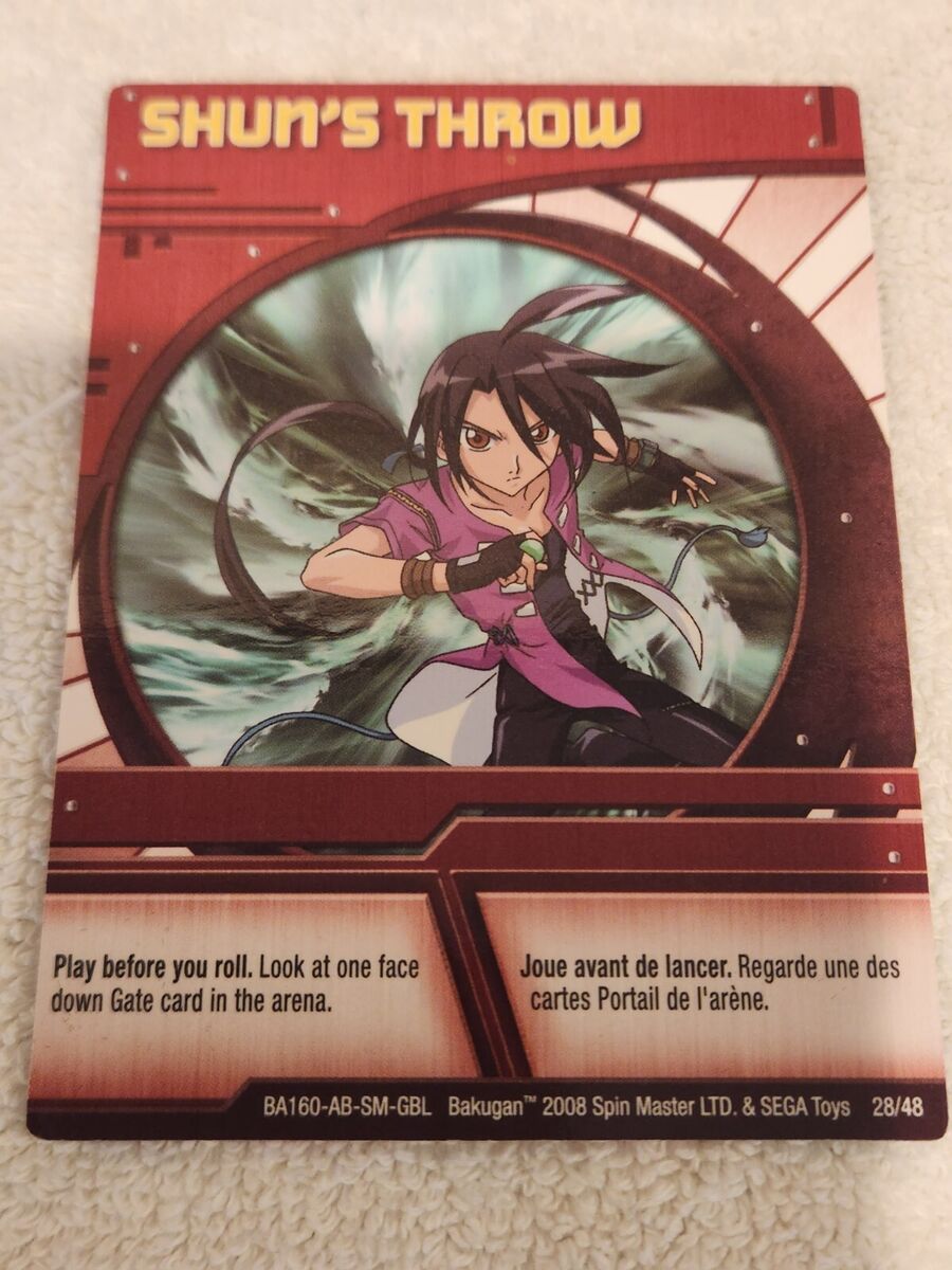 Bakugan Battle Brawlers Red Ability Card Shun's Throw BA160-AB-SM-GBL 28/48