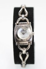 Croton Women Watch Stainless Retro Silver Steel Batt Water Res Pearl Quartz