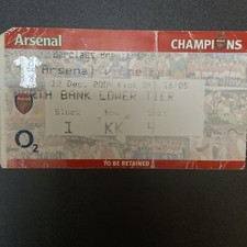 Arsenal v Chelsea(Premiership 2004/05) 12/12/2004 Match Ticket CR