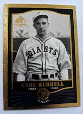 CARL HUBBELL, 2001 SP LEGENDARY CUTS # 38, NEW YORK GIANTS