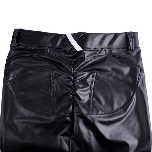 Sexy High Waist Skinny Faux PU Leather Leggings Pants Butt Lift Trousers Ladies - Picture 6 of 31