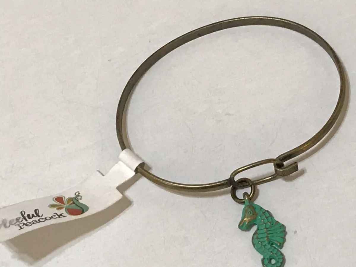 Peacock charm bracelet clearance
