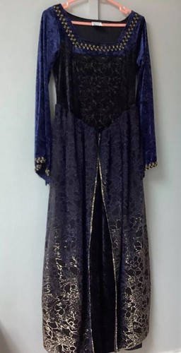 Princess Costume Blue Dress One Size Fit Most Costume Party Full Length - Picture 4 of 23