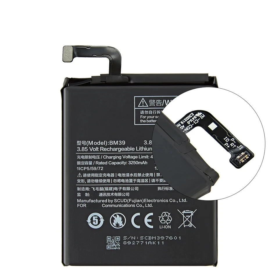 Batería Nueva 3250mAh BM39 Para Xiaomi 6 Mi6 M6 Batería +Herramientas Foto 2 de 4
