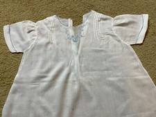 Antique Victorian Baby Girl Christening Baptismal Gown Dress Batiste Embroidery