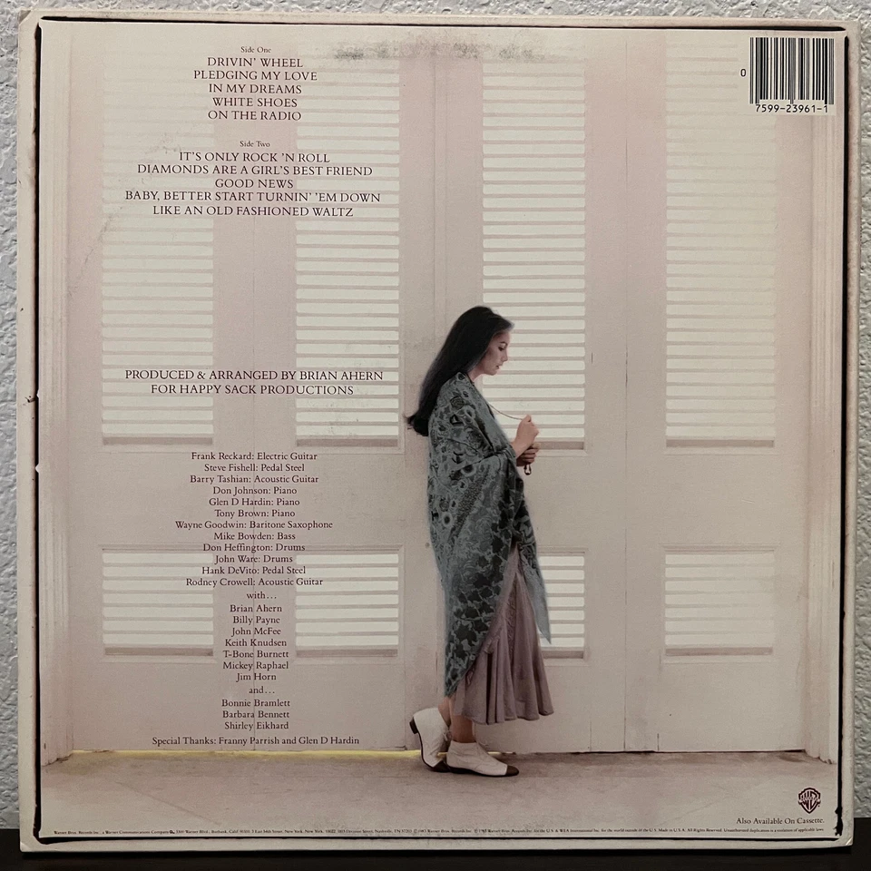 EMMYLOU HARRIS - White Shoes (Warner Bros Promo) - 12" Vinyl Record LP - EX - Image 2 of 3