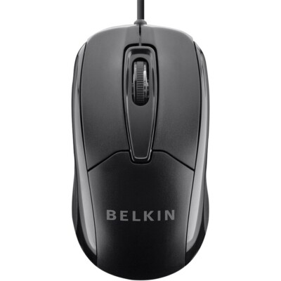 Belkin F5M010QBLK USB 3 Button Scroll Wheel Optical Mouse