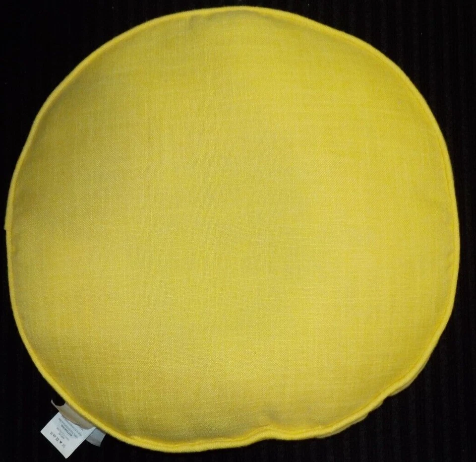 TOMMY BAHAMA Indoor Outdoor 18x18 Round Pillow Yellow HAPPY HOUR Cocktail Drink - Image 4 of 4