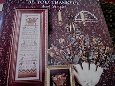 CS-74, Homespun Elegance, Be Thankful Band Sampler, cross stitch pattern only,