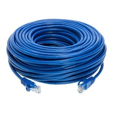 200FT Cat6 PoE IP Camera NVR Ethernet Cable Outdoor/Indoor Blue Jacks Cord Wire