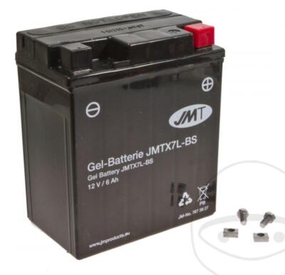JMT Gel Batterie YTX7L-BS 12 V 6 Ah 100 A 114 x 70 x 130 mm