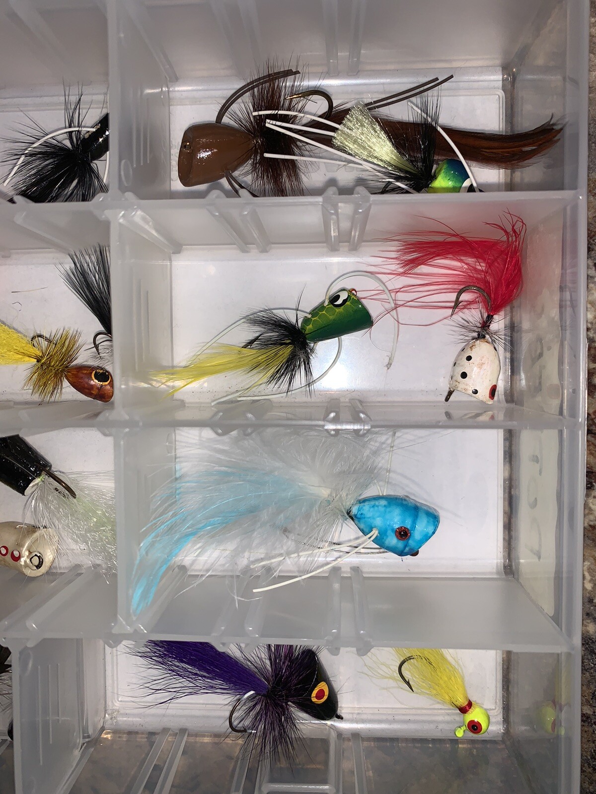 Huge Lot 28 Hand Tied Flies Poppers By Master Tier Fly Fishing Lures W/Case - Image 4