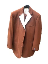 Pacelli Men 3 Piece Brown and cream collar suit 46 L 40-41W