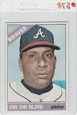 1966 TOPPS #578 CHI CHI OLIVO BRAVES SP TOPPS VAULT BLANK BACK PROOF ERROR RARE