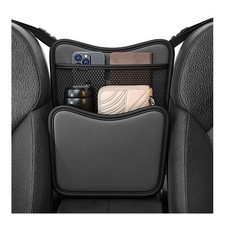 Car Organizer Storage Between Seats, Nappa Leather Front Seat Storage Bag wit...