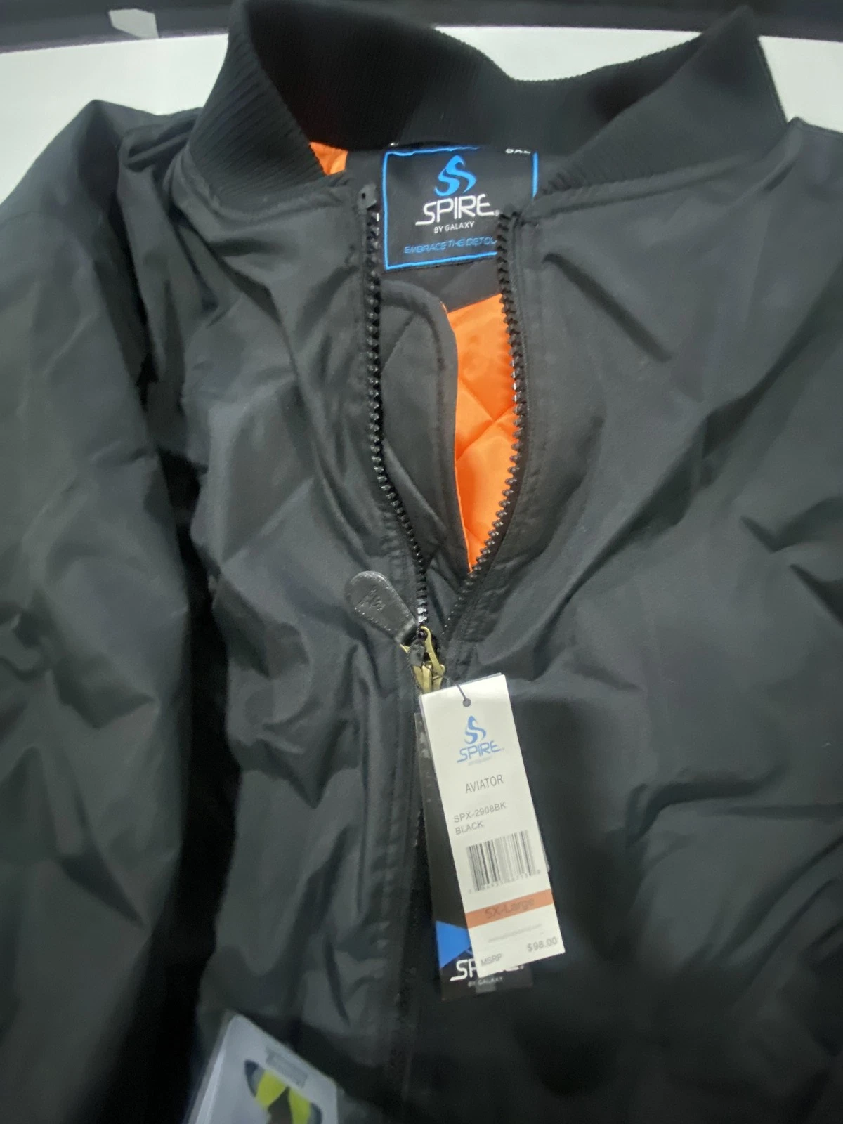 SPIRE MEN'S WATERPROOF WEATHER TECH INSULATION AVIATOR JACKET SIZE LARGE - BLACK