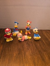 Vintage 1960s Disney Ceramic Daisey, Donald, Hewey, Dewey, Louie Figurines Japan