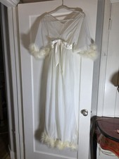 Beautiful Vtg Jenelle of California Double Nylon Nightgown Trimmed with Fur