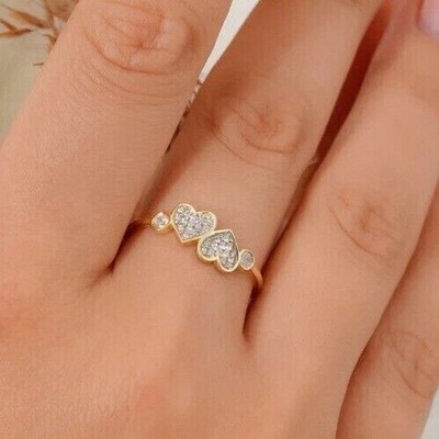 1.20Ct Round Cut Simulated Diamond Fancy Engagement Ring 14K Yellow Gold Plated
