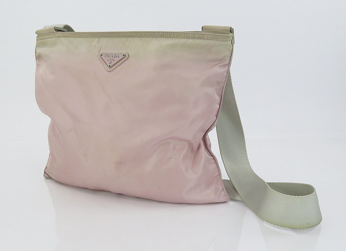 Authentic PRADA Pink Nylon Shoulder Crossbody Bag Purse #61402