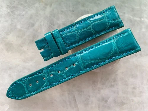 20mm/18mm Green Alligator Crocodile Print Leather Watch Strap Band