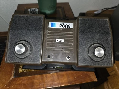 Vintage Atari Super Pong Game Console -Tested Working-Cables Included!