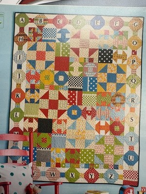 ALPHA BITS & PIECES 54x70''  pieced quilt pattern from Fons & Porters magazine