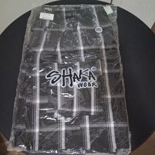 Shaka Wear Plaid Cargo Shorts Mens 2XL Black White Check SPS3312