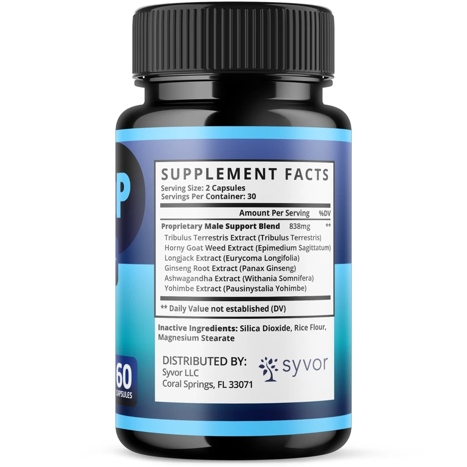 (5 Pack) Hero Up for Men Advanced Max Formula Vitamin Supplement 300 Capsules - Image 2 of 4