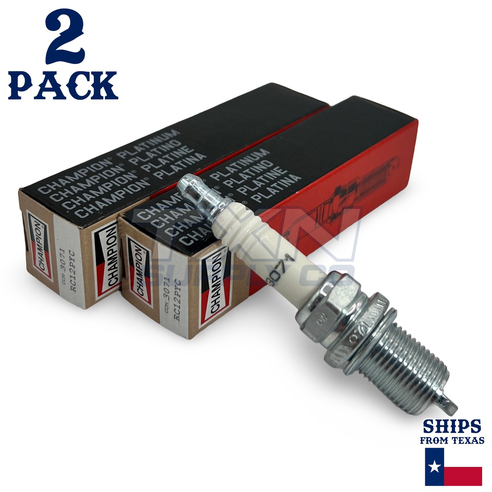 Champion 3071 Platinum Spark Plug RC12PYC - 2 Pack - For Kohler 25 132 12-A, 251