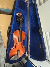 4/4 Acoustic 4-String Violin Brown Varnish w/ Bow Hard Case Chinrest