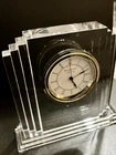 Vintage Waterford Lead Crystal Metropolitan Clock.  Art Deco Style, Works!