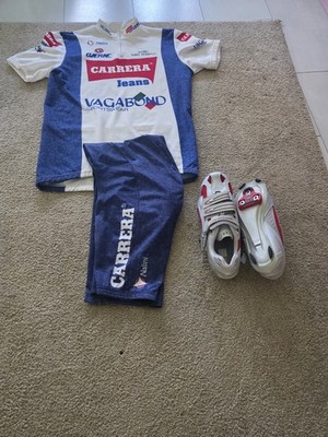 Carrera Radsport Bekleidung Set Herren: Hose und Trikot Gebraucht Schuhe Gr. XL