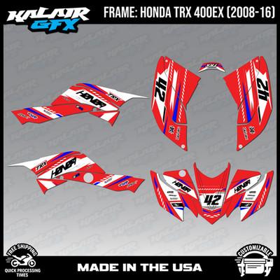 Graphics Kit for ATV Honda TRX400EX TRX 400EX (2008-2016) Lethal - RED