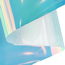 ONEART  30 Gauge Holographic Clear Vinyl Roll, 12" x 54" Waterproof White