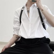 Mens Chest Harness Belt Leather Shoulder Body Strap Cosplay Costume Chest Strap
