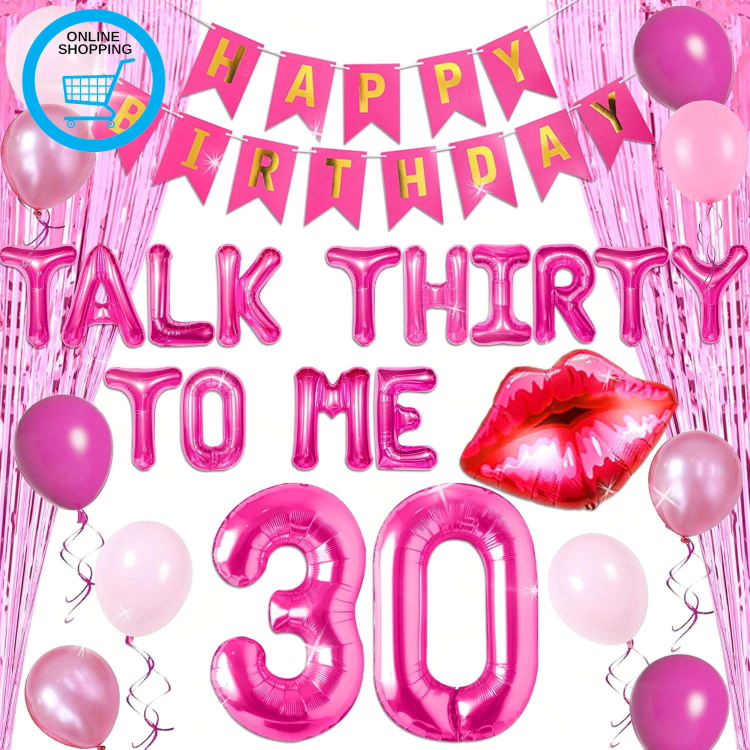 Hot Pink Talk 30 to Me Balloons Talk 30 to Me Birthday Decoration Talk Thirty to