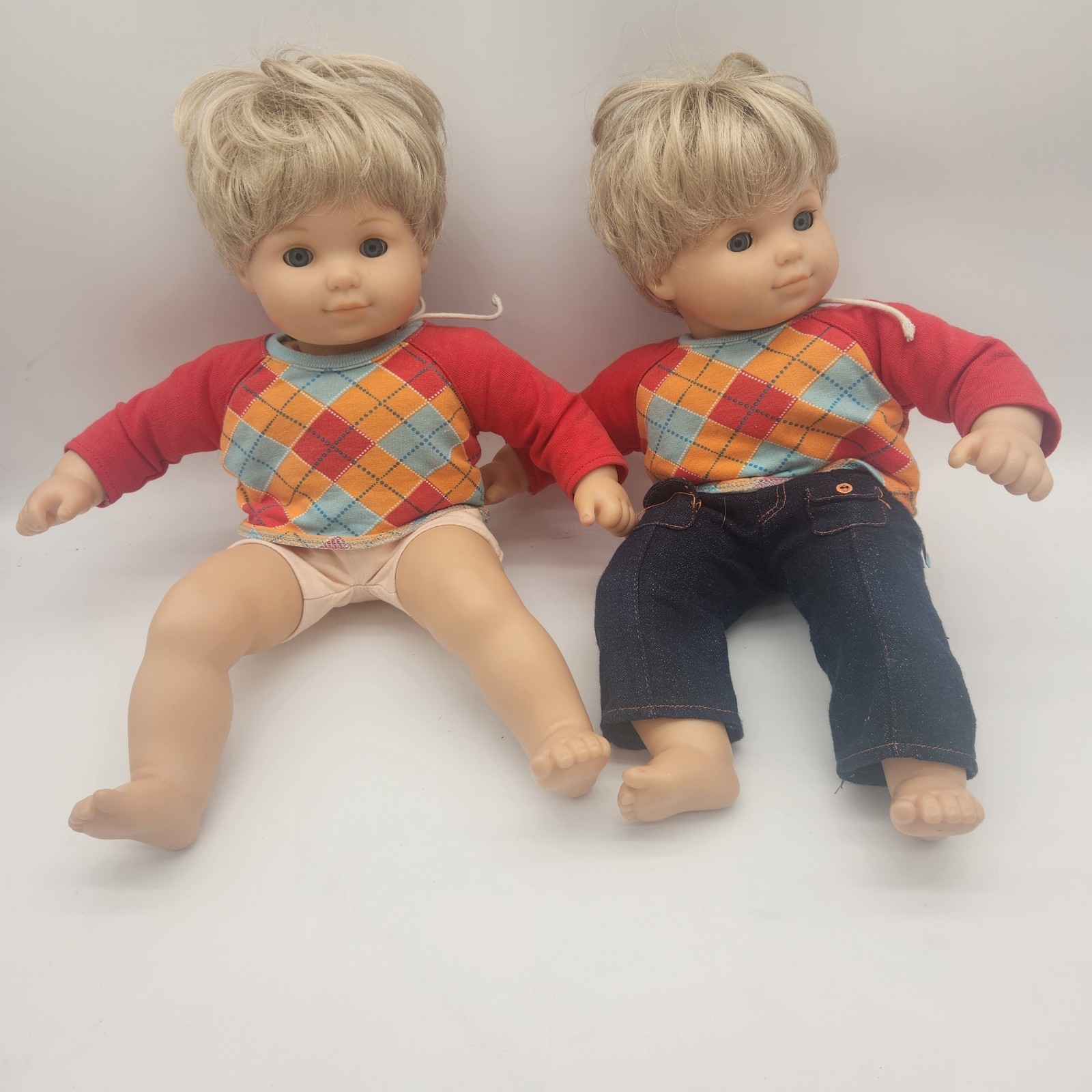 Bitty Baby Twin Boy American Girl Doll Pleasant Company Blue Eyes Blonde Hair 2x