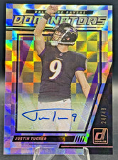 Justin Tucker 2021 Panini Donruss Dominators Auto #D2 /49