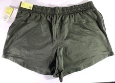All In Motion Women's Active Light Mid-Rise Knit Shorts Olive Green 5" Large NWT
