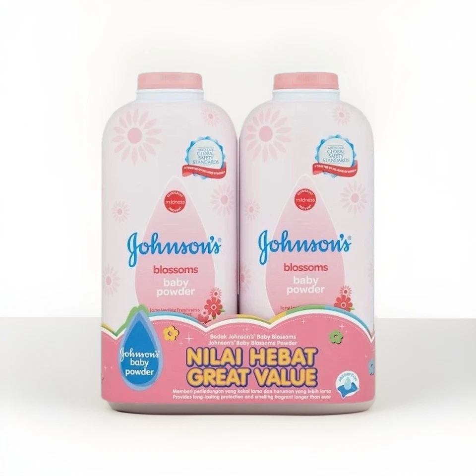New Johnson's Baby Blossom Talc Cornstarch Powder 500g x 2 | Twin Pack - Image 1 of 1