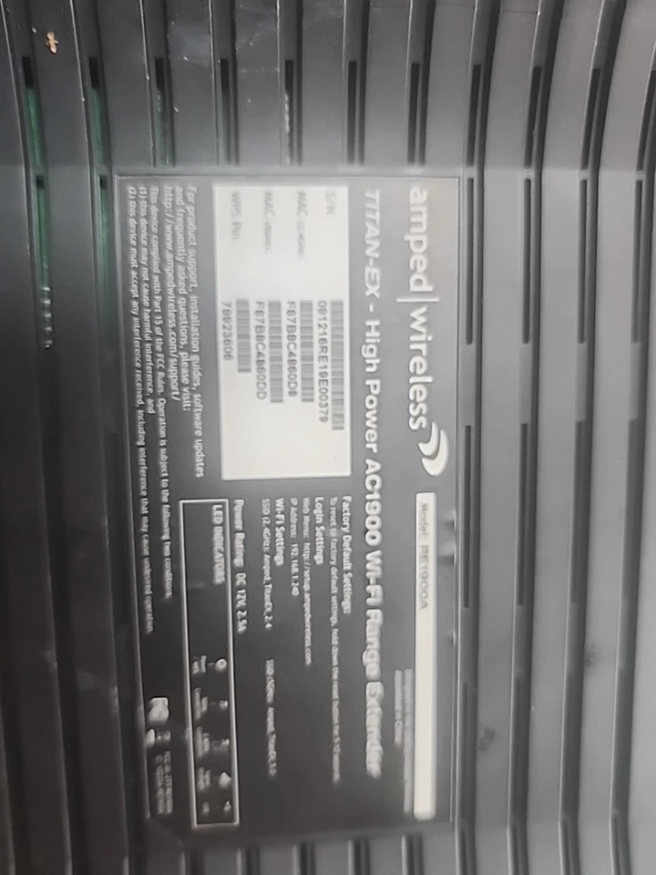 Amped Wireless Titan-EX High Power AC1900 Wi-Fi Range Extender RE1900A - Image 3 of 4