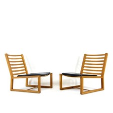 1 of 2 Retro Vintage Danish Design Oak Easy Chair Lounge Armchair Mid Century 70