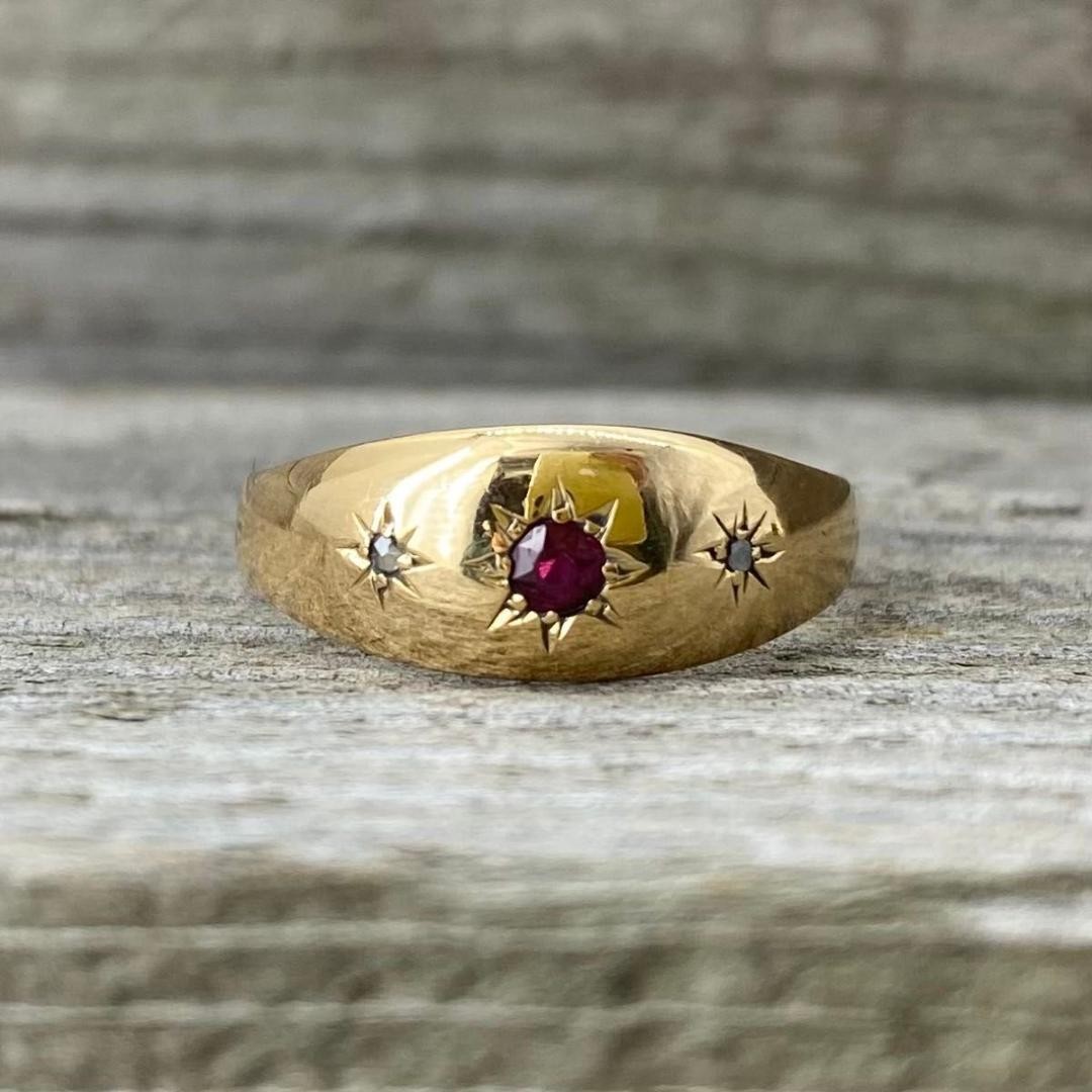 18ct 18k vintage gypsy ring ジプシーリング Rare] British antique 18ct 18k gypsy ring | eBay