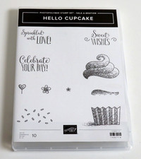 NEW Stampin' Up HELLO CUPCAKE Stamp Set w/ Phrases CELEBRATE YOUR DAY Sprinkles