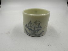 Vintage 1940s Old Spice Shaving Mug Ship Friendship Early American Milk Glass