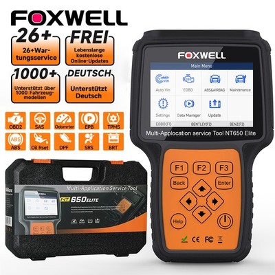 Foxwell NT650 Elite OBD2 Diagnostic ABS SRS TPMS DPF Oil Reset Bidirectional Sca