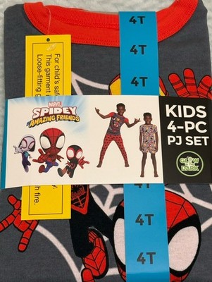 Marvel Avengers / The Amazing Spider-Man Boy's 4-Piece Pajama Set SZ 4T. NWT