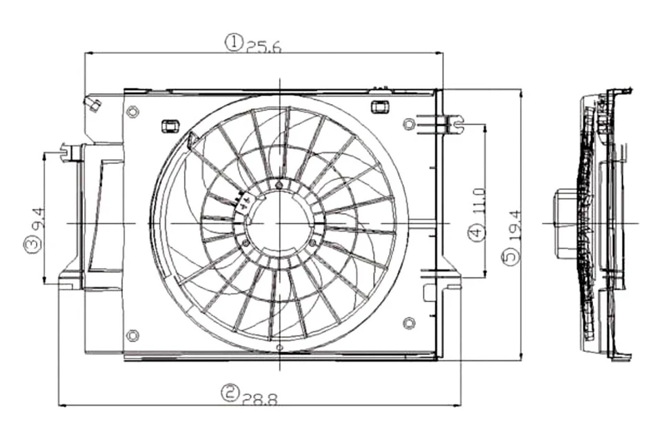 For Nissan Quest 1999-2002 TYC Dual Radiator & Condenser Fan Assembly Foto 4 de 4