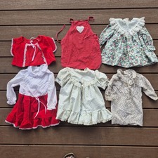 Vintage Baby Girl Toddler Clothing Lot Dresses Mixed Floral 6 Pieces Set 4T